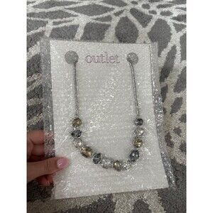 New in Packaging Lia Sophia Gold and Silver Stone Necklace